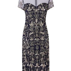 Joanna Hope sequin shift dress silver blue size 16